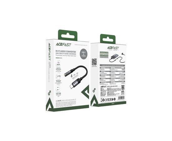 Перехідник USB-C to 3.5mm F 0.15m DAC audio black Acefast (6974316285281), зображення 4