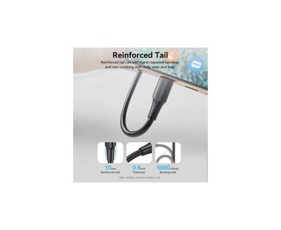 Дата кабель USB 2.0 AM to Micro 5P 2.0m black VENTION (CTIBH), изображение 7