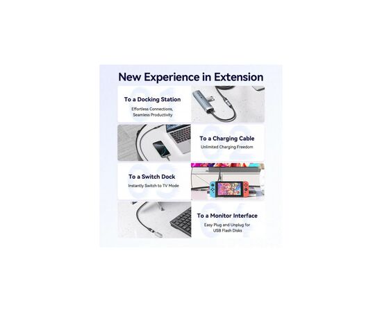 Дата кабель USB-C M/F 1.0m 100W 10Gbps 4K60Hz VENTION (TRFBF), изображение 9