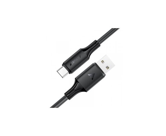 Дата кабель USB 2.0 AM to USB-C 1.2m 3A 60W silicone black Acefast (6974316284178), зображення 2