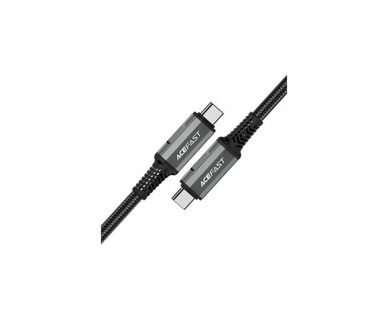 Дата кабель USB-C to USB-C 1.0m USB 4.0 240W audio/video black-grey Acefast (6974316282631), изображение 2