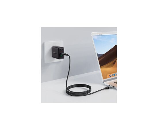Дата кабель USB-C to USB-C 1.0m USB 4.0 240W audio/video black-grey Acefast (6974316282631), изображение 4