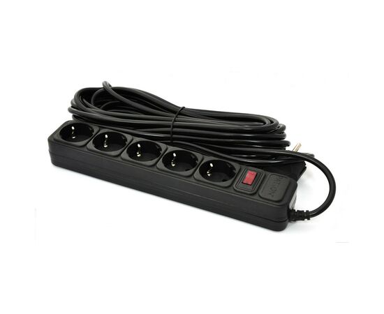 Сетевой фильтр питания Patron 10 m3*1mm2 (SP-10510) 5 розеток BLACK (EXT-PN-SP-10510)