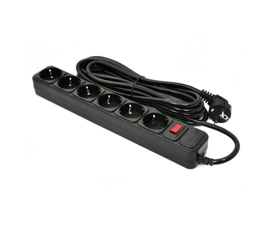 Сетевой фильтр питания Patron 5.0 m, 3*1.5mm2 (SP-1665) 6 розеток BLACK (EXT-PN-SP-1665)