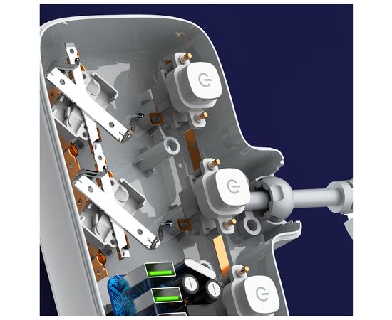 Сетевой фильтр питания ColorWay CW-CHE24PDW 2 розетки/4USB (CW-CHE24PDW), изображение 12