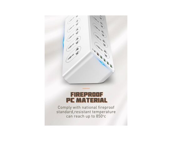 Мережевий фільтр живлення LDNIO SC10610, 5роз + 3USB (SC10610), зображення 5