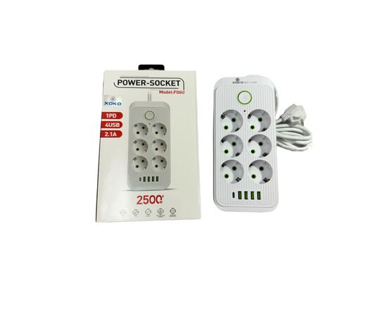 Сетевой фильтр питания XoKo XК-SP6-4-1-WH, изображение 2