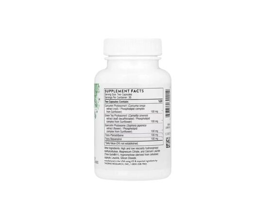 Витаминно-минеральный комплекс Thorne Полиресвератрол, PolyResveratrol-SR, 60 капсул (THR-30001), изображение 2
