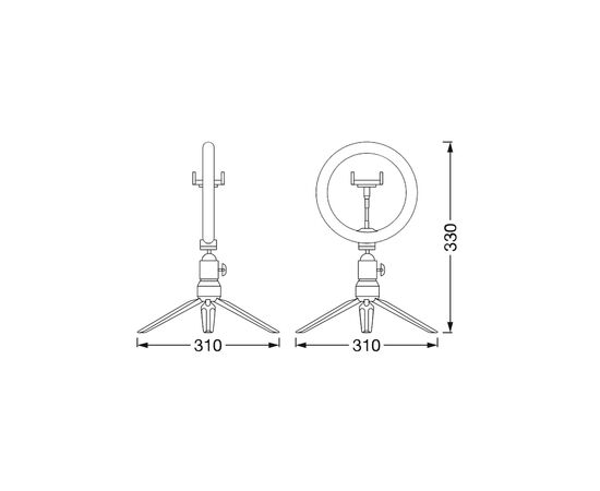 Набор блогера LEDVANCE MOBILE CAMERA LIGHT RING DESKTOP USB (4058075666870), изображение 2