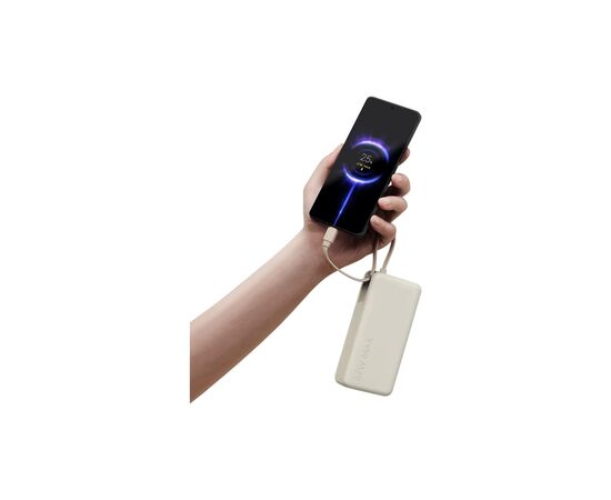 Батарея универсальная Xiaomi 20000mAh 67W Integrated Cable Tan (BHR08O7GL), изображение 4