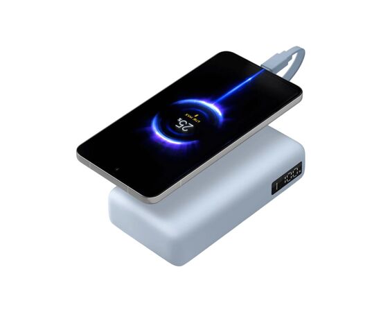 Батарея универсальная Xiaomi 20000mAh 67W Integrated Cable Ice Blue (BHR08O8GL), изображение 5