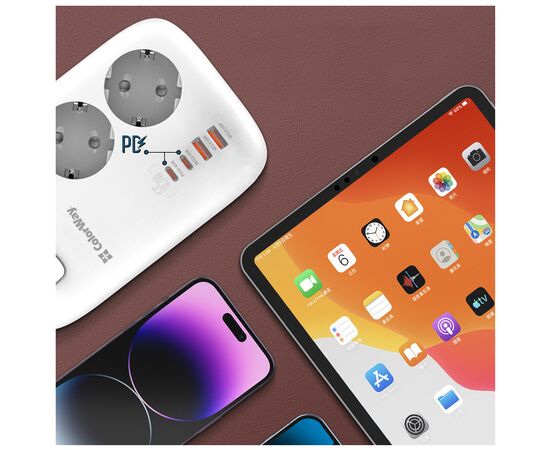 Сетевой фильтр питания ColorWay CW-CHE34PDW 3 розетки/4USB (CW-CHE34PDW), изображение 11