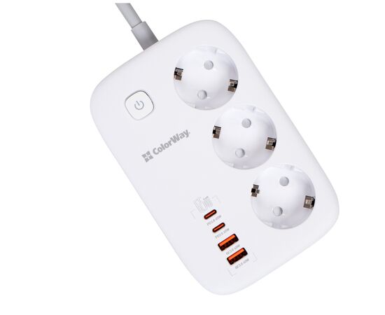 Сетевой фильтр питания ColorWay CW-CHE34PDW 3 розетки/4USB (CW-CHE34PDW), изображение 3