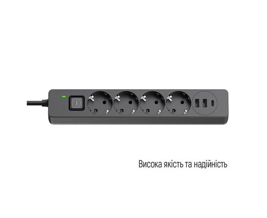 Сетевой фильтр питания ColorWay CW-CHE435PDB, 4 розетки/3USB 5M (CW-CHE435PDB), изображение 6