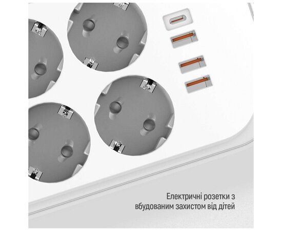 Сетевой фильтр питания ColorWay CW-CHE64PDW, 6 розеток/4USB 2M (CW-CHE64PDW), изображение 8