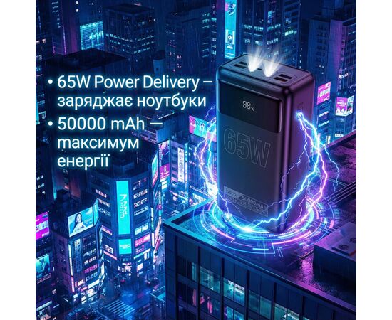 Батарея универсальная HOCO 50000mAh Apollo PD/65W QC/3.0 Black (DB81A / 714725), изображение 7
