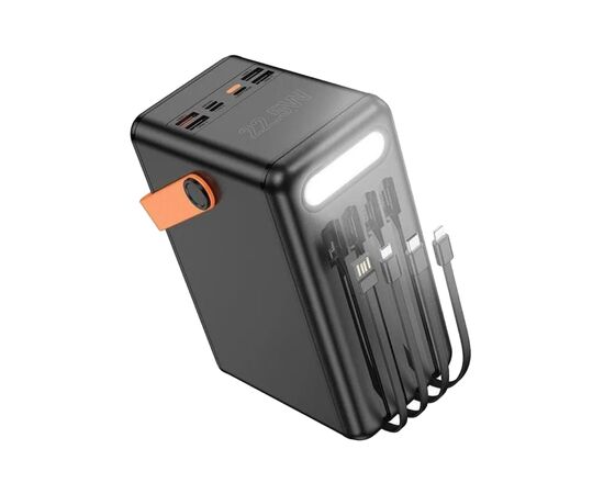 Батарея універсальна HOCO 120000mAh Prometheus 22.5W Fast Chardge, 2*LED lamp, Black (DB120 / 714723), зображення 3