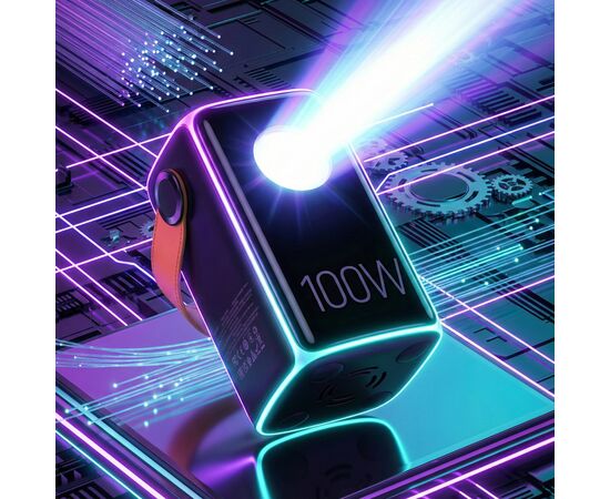 Батарея универсальная HOCO 60000mAh Astrum PD/100W, QC/3.0, LED lamp, Black (DB160 / 714724), изображение 6
