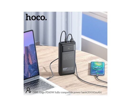 Батарея універсальна HOCO 30000mAh Apollo PD/65W QC/3.0 Black (DB81 / 714720), зображення 8