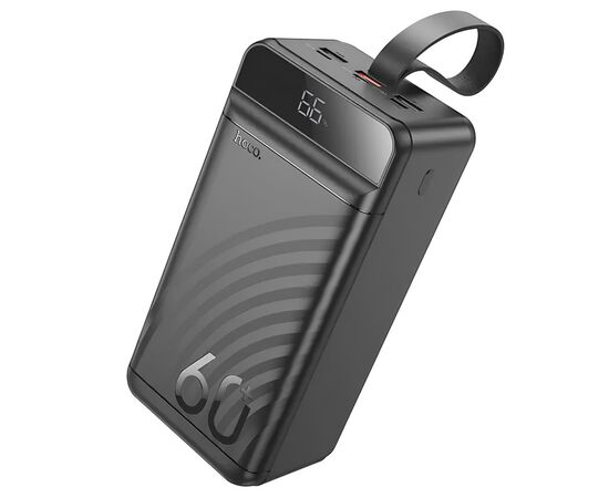 Батарея універсальна HOCO 60000mAh Element PD/20W, QC/22.5W, LED Lamp, Black (J123C / 714736)