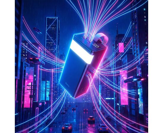 Батарея универсальная HOCO 40000mAh Powermaster PD/20W, QC/22.5W, Lamp, Black (J86 / 714737), изображение 6