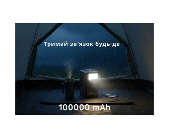 Батарея универсальная HOCO 100000mAh Endure 22.5W PD, QC, LED Lamp, Black (DB03 / 714721), изображение 7