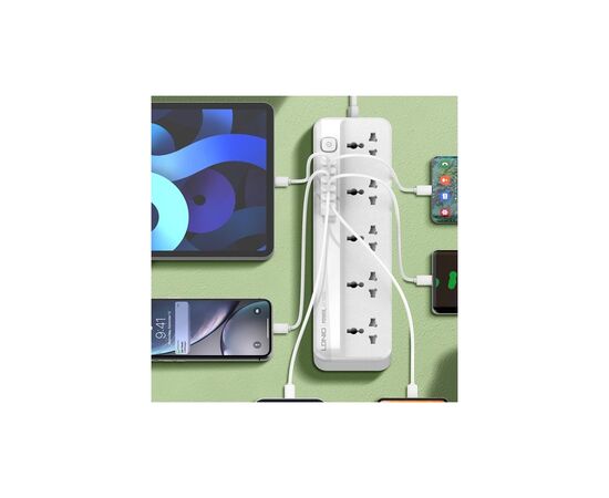 Сетевой фильтр питания LDNIO SC5614 5роз. 3USB 2м (SC5614), изображение 7