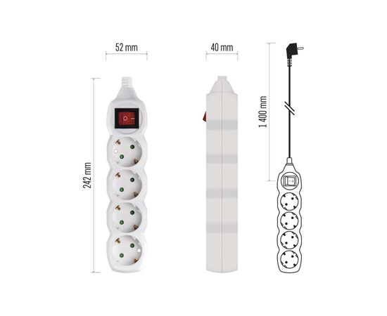 Мережевий подовжувач EMOS P1421, зображення 4