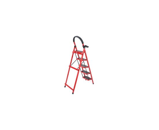 Драбина Voltronic 125см, до 150кг, 5 сходинок з гумовими килимками, металева (YT43354), зображення 2
