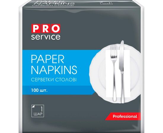 Салфетки столовые PRO service Comfort однослойные сложение 1/8 Белые 100 шт. (4823071621600)