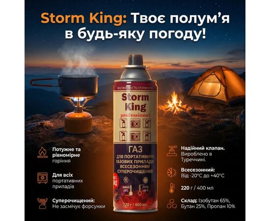 Газовий балон Voltronic Storm king, 220г (YT25434), зображення 3