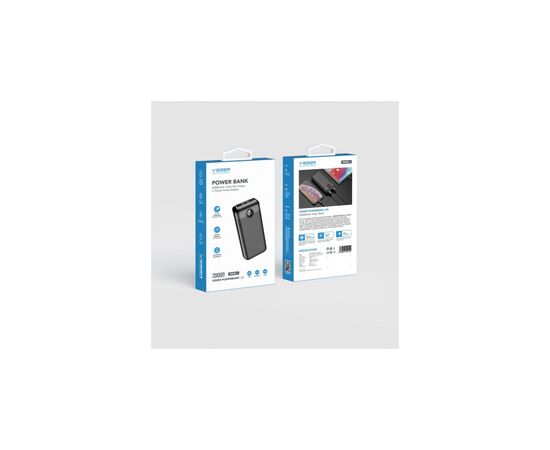 Батарея универсальная VEGER 20000mAh L20S 20W PD QC LCD black (6970453555362), изображение 5