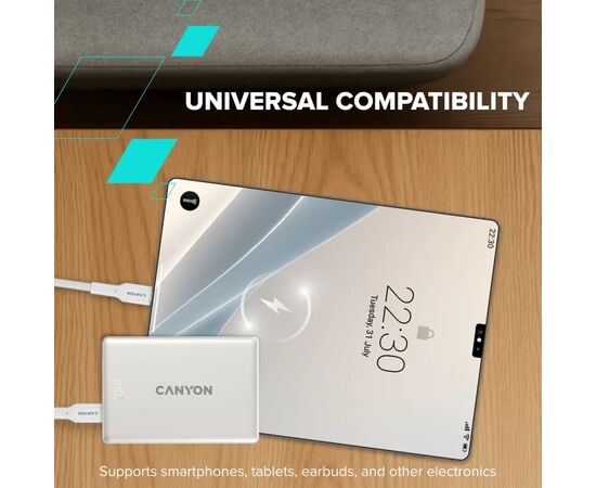 Батарея универсальная Canyon 5000mAh OnPower 500 PD20W Magnetic wireless MagSafe Grey (CNS-CPB500G), изображение 11