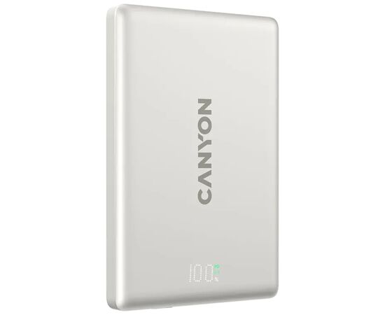 Батарея универсальная Canyon 5000mAh OnPower 500 PD20W Magnetic wireless MagSafe Grey (CNS-CPB500G), изображение 2