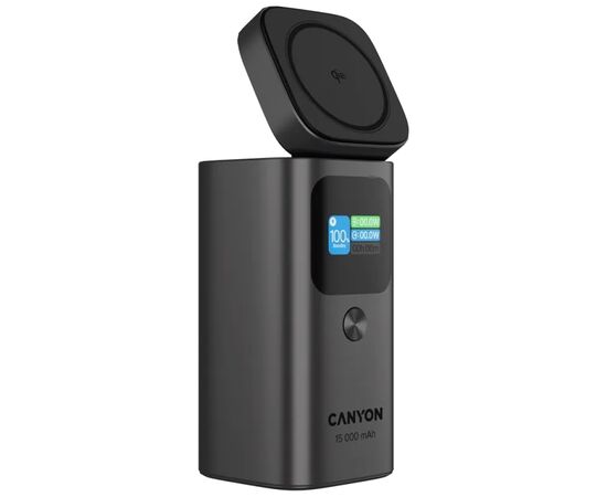 Батарея универсальная Canyon 15000mAh OnPower 150 Qi2 magnetic Grey (CNS-CPB150DG), изображение 7