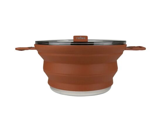 Котел туристический Tribe Collapsible Pot 2,5 л силіконовий brown (T-FF-0025-brown), изображение 2