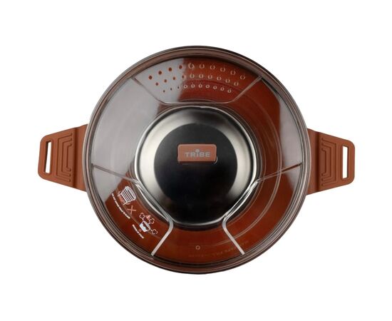 Котел туристический Tribe Collapsible Pot 2,5 л силіконовий brown (T-FF-0025-brown), изображение 4