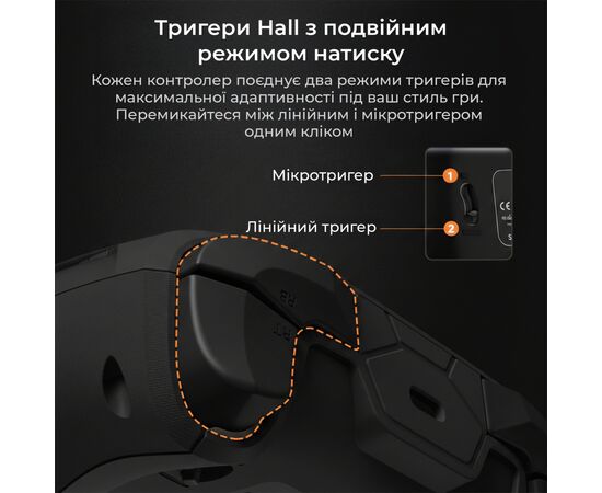 Геймпад Ajazz GP100S 2.4G/BT/USB Switch/PC/iOS/Android RGB Black (GP100S-B), изображение 11