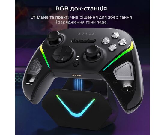Геймпад Ajazz GP100S 2.4G/BT/USB Switch/PC/iOS/Android RGB Black (GP100S-B), изображение 12