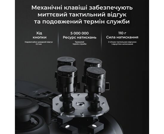 Геймпад Ajazz GP100S 2.4G/BT/USB Switch/PC/iOS/Android RGB Black (GP100S-B), изображение 9