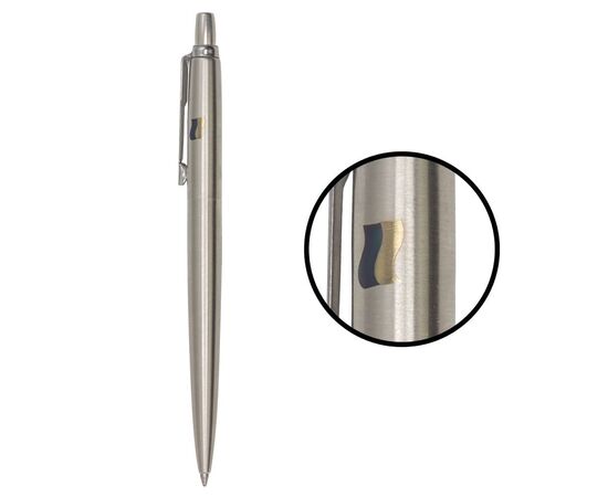Ручка кулькова Parker JOTTER 17 UKRAINE SS CT BP Прапор жовто-синій на ковпочку (16132_T008c2)