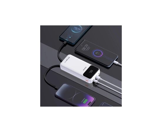 Батарея универсальная Dudao K15Pro 20000mAh PD/22.5W, QC, with built-in cables, White (6977196682447), изображение 6