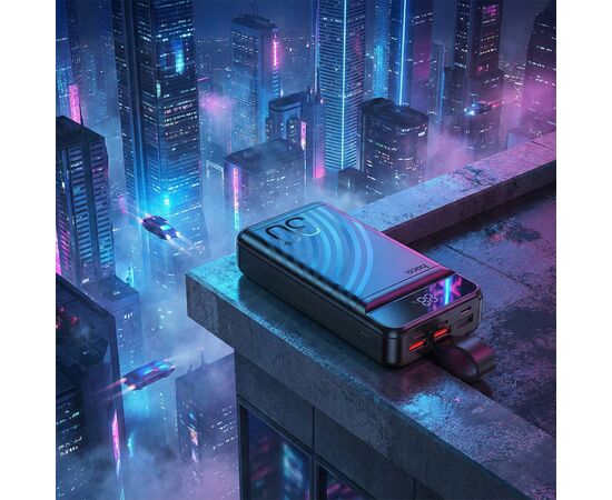 Батарея универсальная HOCO 30000mAh Element PD/20W, QC/22.5W, LED Lamp, Black (J123B / 714735), изображение 6