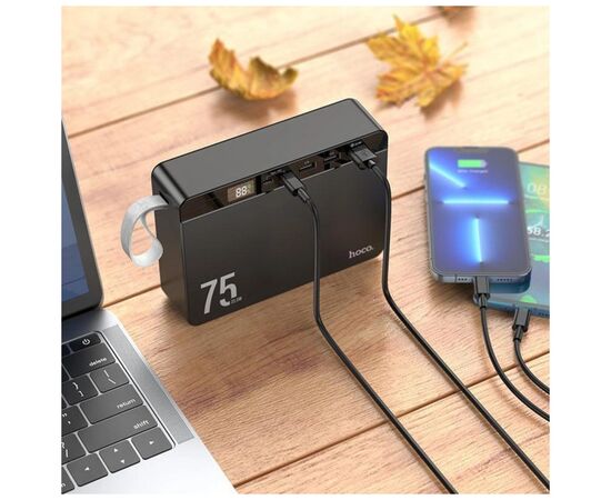 Батарея универсальная HOCO 75000 mAh Overlord PD/20W, QC/3.0/22.5W, Black (J94 / 714739), изображение 7