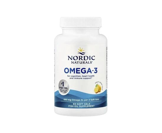 Вітамінно-мінеральний комплекс Nordic Naturals Омега-3, 690 мг на порцію, смак лимона, Omega-3, 60 гелевих кап (NOR-01760), зображення 3