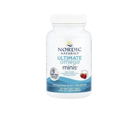 Витаминно-минеральный комплекс Nordic Naturals Рыбий Жир, Омега-3, 1120 мг на порцию, вкус клубники, Ultimate Om (NOR-06100), изображение 3