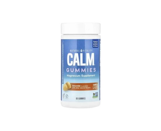 Витаминно-минеральный комплекс Natural Vitality Цитрат Магния, 330 мг, вкус апельсина, CALM, Magnesium Supplement, 60 ж (PTG-04309)