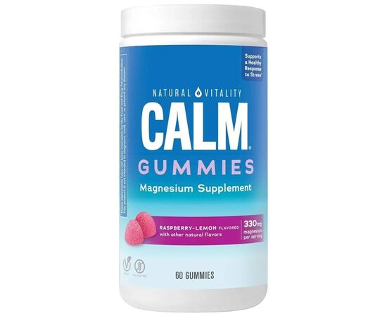 Витаминно-минеральный комплекс Natural Vitality Цитрат Магния, 330 мг, вкус малина лимон, CALM, Magnesium Supplement, (PTG04371)