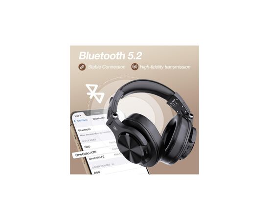 Наушники OneOdio Fusion A70 Bluetooth+3,5мм/6,35мм Black (A70 Black), изображение 7