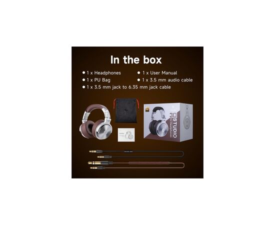 Наушники OneOdio Pro 30 3,5мм/6,35мм Silver (Pro 30 Silver), изображение 4